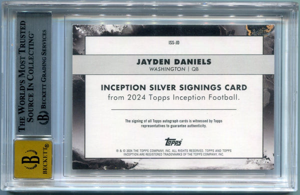 Jayden Daniels 2024 Topps Inception Silver Signings Autographed RC #ISS-JD 28/50 BGS Graded 8.5/10