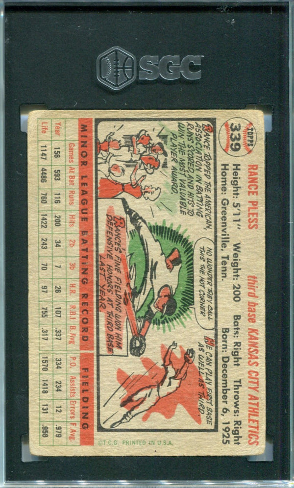 Rance Pless 1956 Topps #339 SGC 1.5 Card