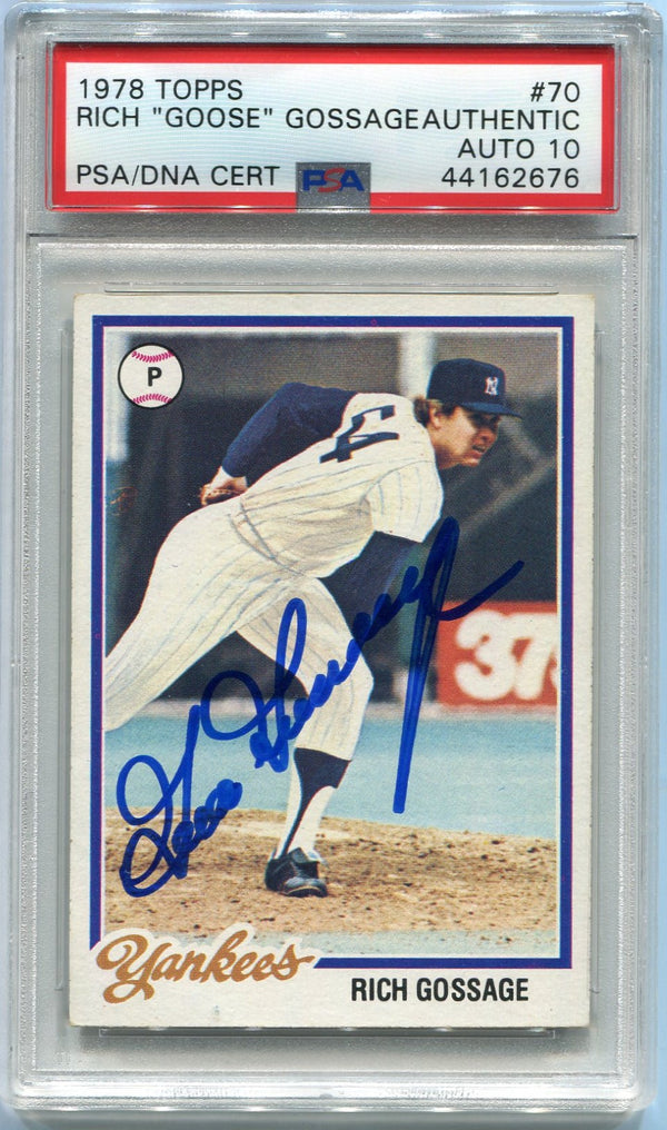 Rich "Goose" Gossage 1978 Topps Autographed Card PSA Graded