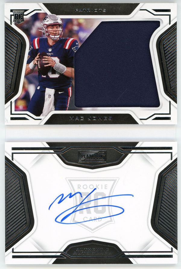 Mac Jones Autographed 2021 Panini Playbook Rookie Patch Booklet Card #205