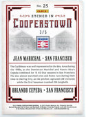 Juan Marichal & Orlando Cepeda 2015 Panini Etched in Cooperstown Card #25