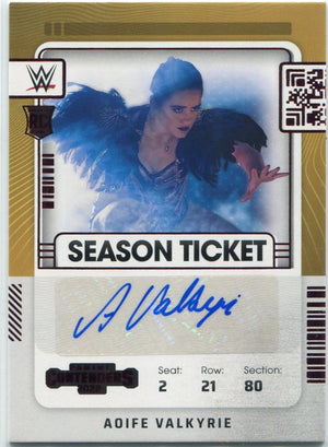 Aoife Valkyrie 2022 Panini Chronicles Contenders WWE Autographed Red Parallel Card #RS-AVK