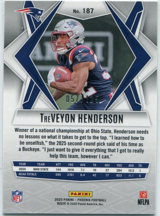 TreVeyon Henderson 2025 Panini Phoenix Bronze Pandora Parallel RC #187 57/125