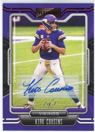 Kirk Cousins Autographed 2021 Panini Playbook Card #55