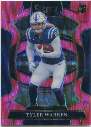 Tyler Warren 2025 Panini Select Concourse Pink Shock Prizm RC #33