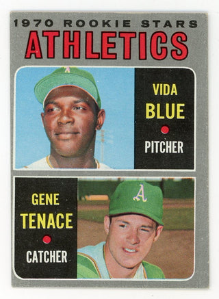 Vida Blue and Gene Tenace Topps 1970 Rookie Stars Athletics #21 Card