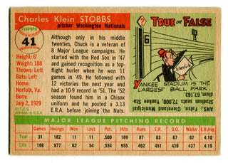 Chuck Stobbs 1955 Topps #41 Card