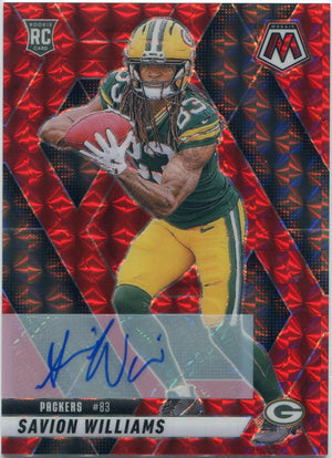Savion Williams 2025 Panini Mosaic Autographed Red Mosaic Prizm RC #303 97/199