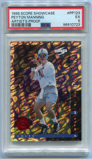 Peyton Manning 1998 Score Showcase Artist's Proof RC #PP123 PSA Graded 5