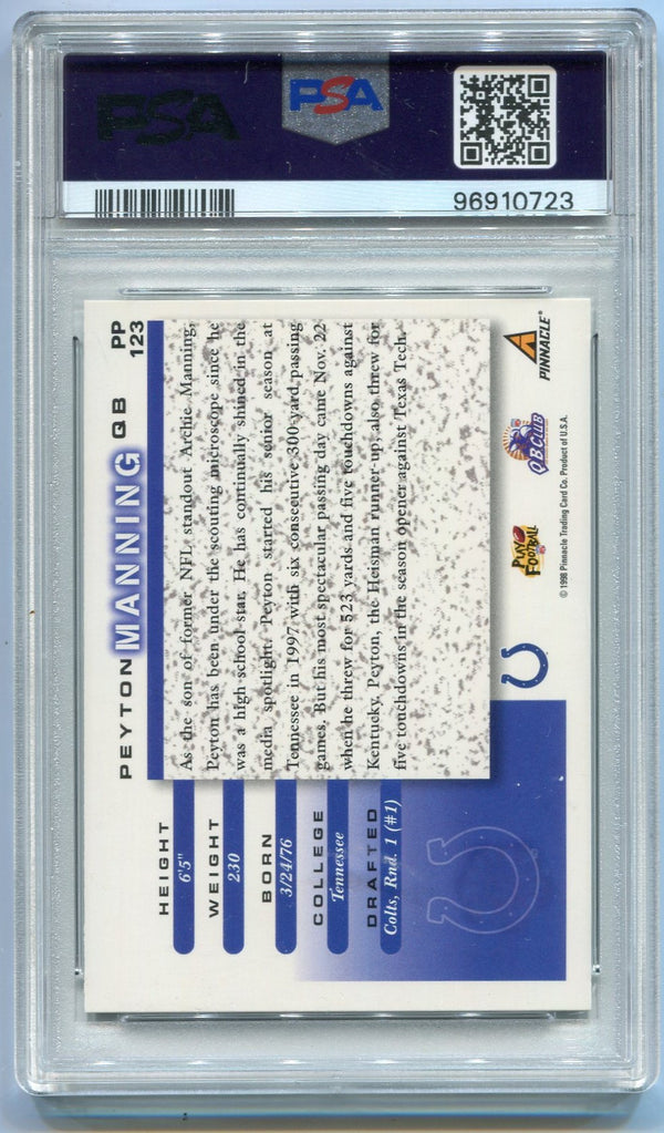 Peyton Manning 1998 Score Showcase Artist's Proof RC #PP123 PSA Graded 5