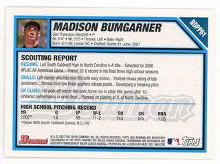 Madison Bumgarner 2007 Topps 1st Bowman #BDPP61 Card