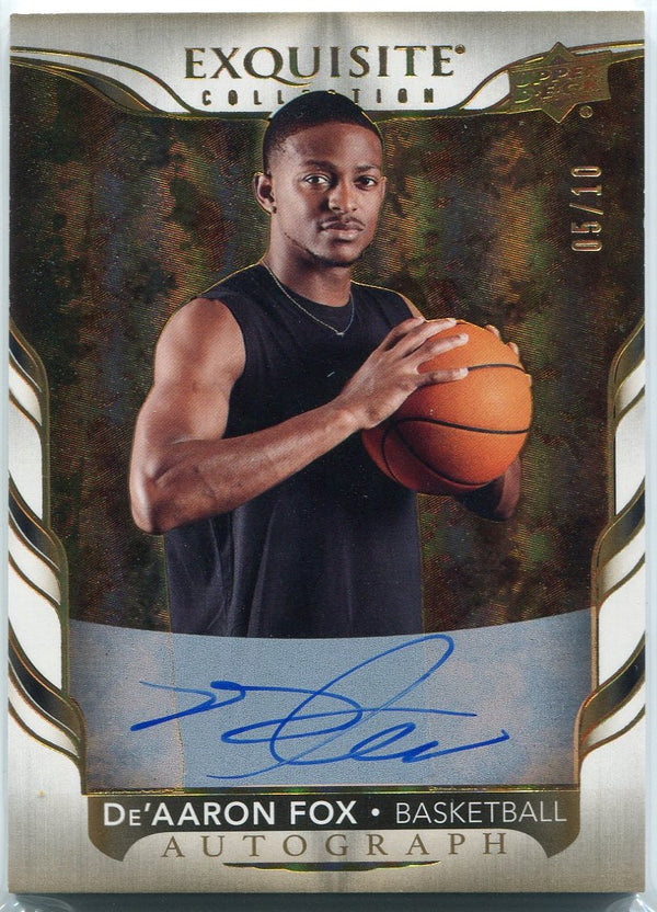 De'Aaron Fox 2024 Upper Deck Goodwin Champions Exquisite Autographed Card #V-DF 5/10