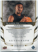 De'Aaron Fox 2024 Upper Deck Goodwin Champions Exquisite Autographed Card #V-DF 5/10
