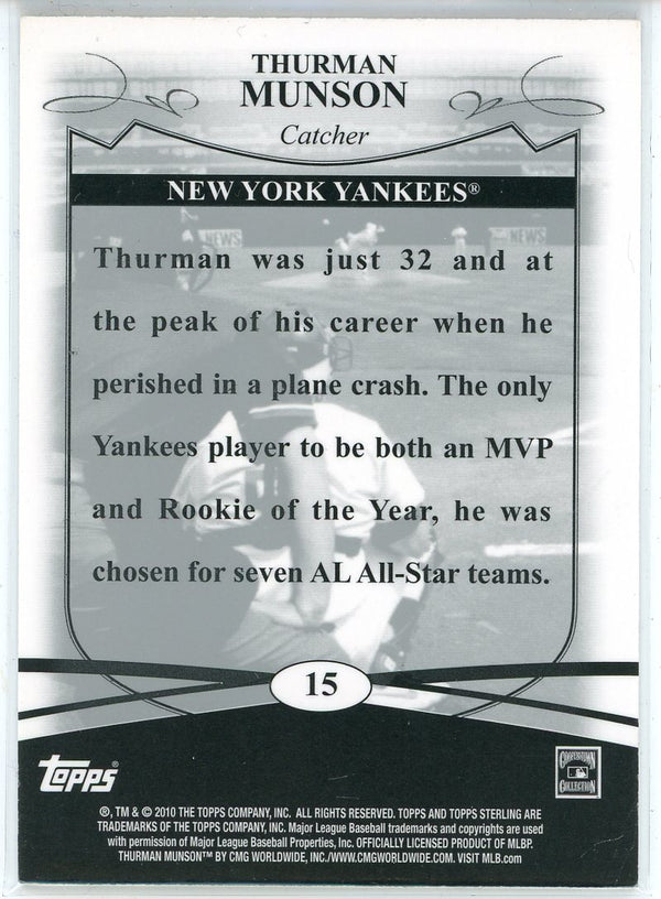 Thurman Munson 2010 Topps Sterling Card #15