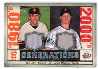 Will Clark/ Justin Morneau 2008 Upper Deck SP Legendary Cuts Patch Relics #GEN-CM