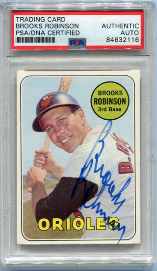 Brooks Robinson 1969 Topps Autographed Card PSA Authenticated