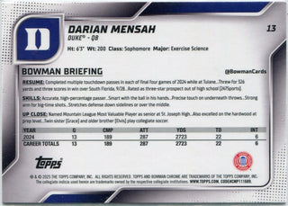 Darian Mensah 2025 Bowman Chrome U Pink Lava Refractor RC #13
