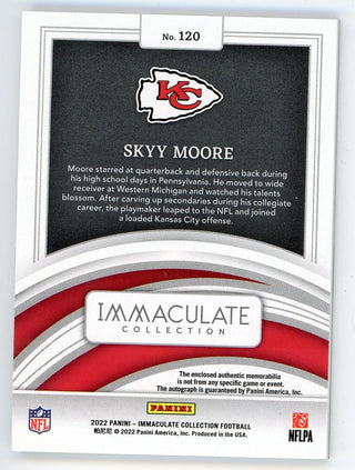 Skyy Moore 2022 Panini Immaculate Autographed Patch Relic #120