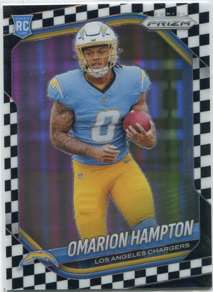 Omarion Hampton 2025 Panini Prizm Black & White Checkerboard Prizm RC #355