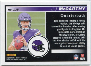 JJ McCarthy 2024 Panini Zenith RC #135