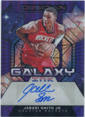 Jabari Smith Jr. 2023 - 2024 Panini Obsidian Galaxy Ink Autographed Purple Flood Parallel Card #GI-JSJ 7/49
