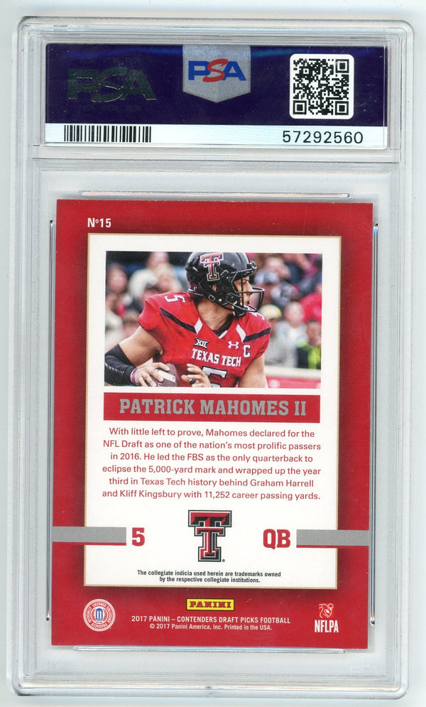 Patrick Mahomes 2017 Panini Contenders DP school Colors #15