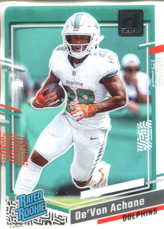 De'Von Achane 2023 Donruss Clearly Rated Rookie Card #59