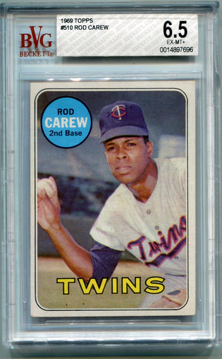 Rod Carew 1969 Topps Card #510 BVG Graded 6.5