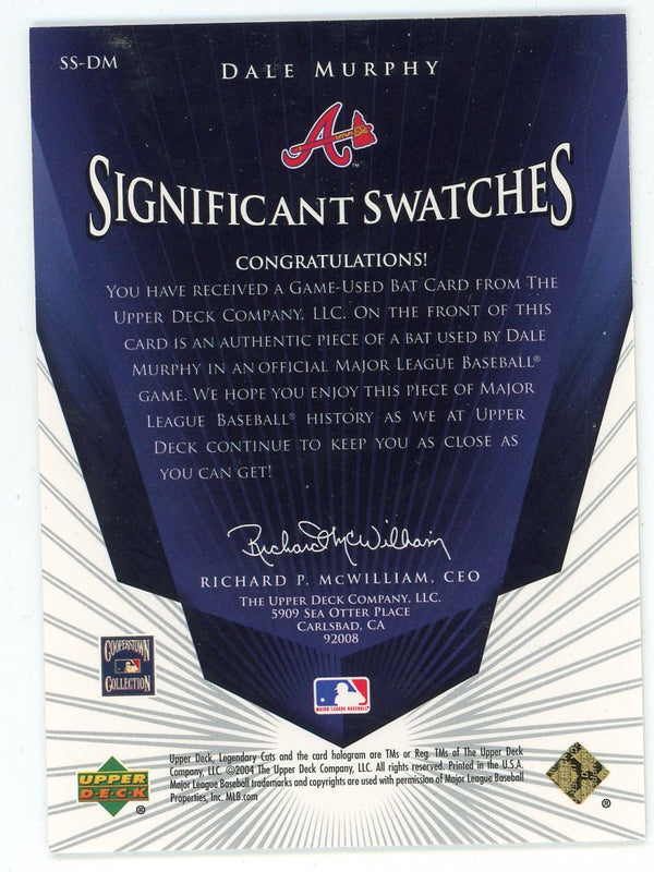 Dale Murphy 2004 Upper Deck Significant Swatches Bat Relic #SS-DM