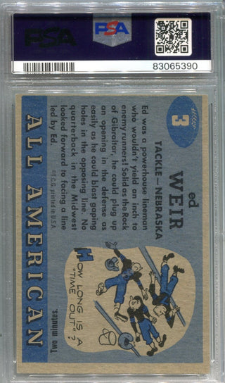 Ed Weir 1955 Topps All American Football Card #3 Card  PSA 8 (OC)