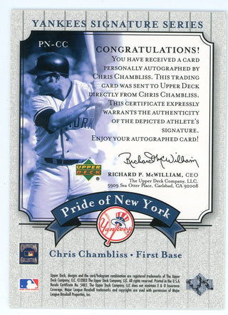 Chris Chambliss Autographed 2003 Upper Deck Card