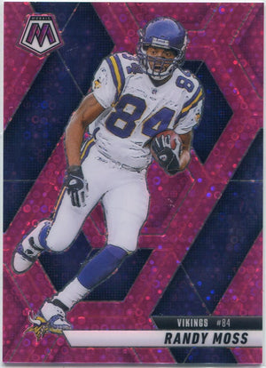 Randy Moss 2025 Panini Mosaic Pink Disco Prizm Card #134 3/20