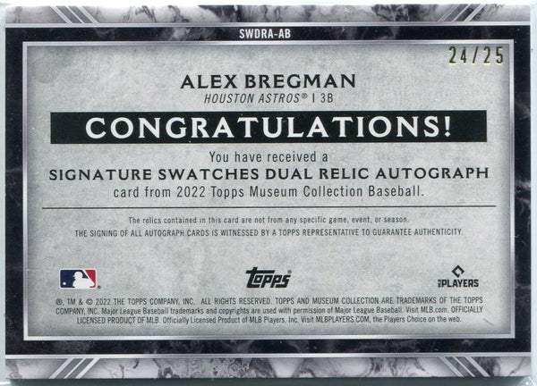 Alex Bregman 2022 Topps Museum Collection Signature Swatches Autographed Dual Patch Card #SWDRA-AB 24/25