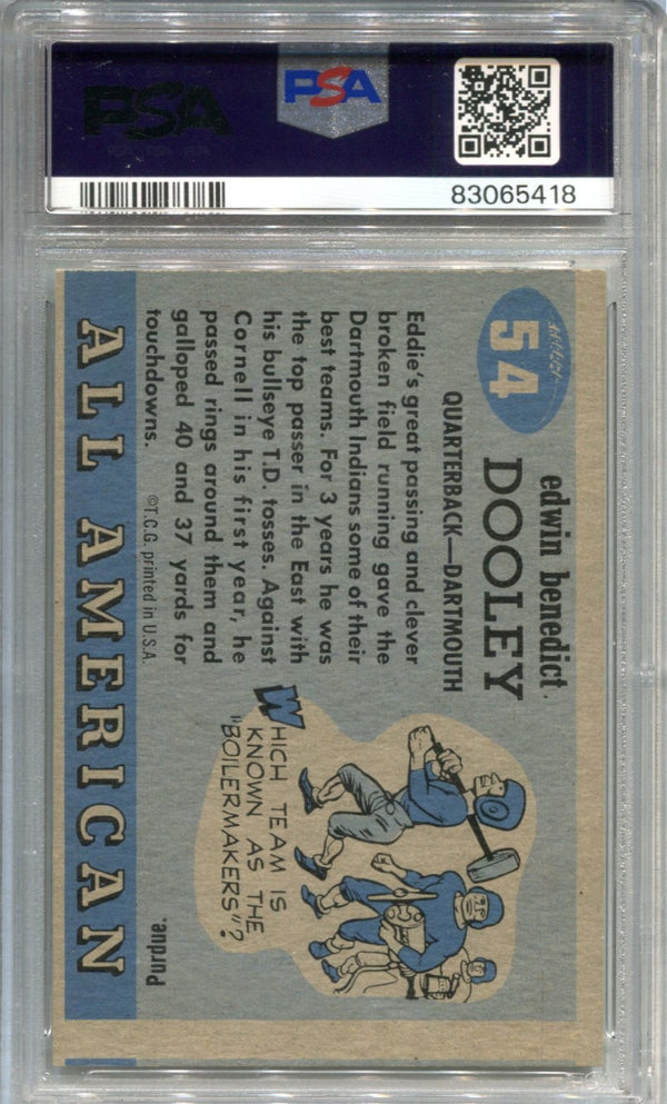 Edwin Dooley 1955 Topps All American Football Card #54 Card  PSA 7 (OC)