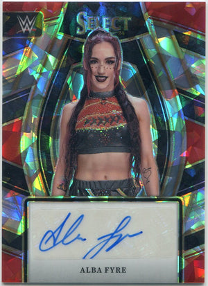 Alba Fyre 2024 Panini Select WWE Autographed Cracked Ice Prizm Card #SL-AFR