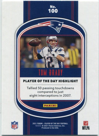 Tom Brady 2021 Panini Player Of The Day Card #100