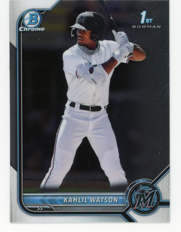 Kahlil Watson 2022 Topps 1st Bowman Chrome #BCP-3 Card