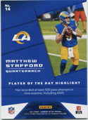 Matthew Stafford 2021 Panini Player Of The Day Silver Card #14