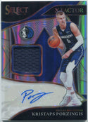 Kristaps Porzingis 2021 - 2022 Panini X-Factor Jersey & Autographed Silver Prizm Card #XF-KPZ 89/99