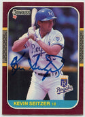 Kevin Seitzer 1987 Donruss Opening Day Autographed Card