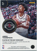 Amen Thompson 2024 - 2025 Panini Player Of The Day Orange Parallel Card #47 18/199