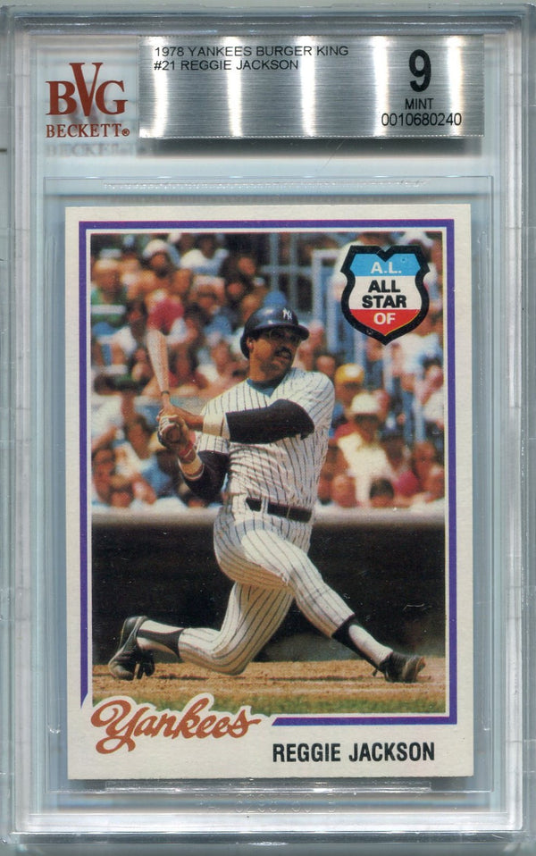 Reggie Jackson 1978 Topps Burger King Card #21 BVG Mint 9