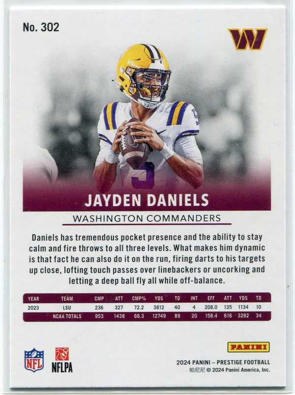 Jayden Daniels 2024 Panini Prestige Xtra Points Diamond Parallel RC #302