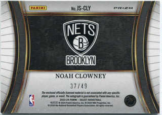 Noah Clowney 2023 - 2024 Panini Select Jersey & Autographed White Prizm RC #IS-CLY 37/49