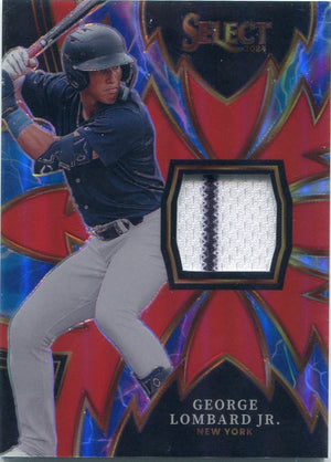 George Lombard Jr. 2024 Panini Select Sparks 2 Color Patch Red Prizm RC #SPK-GLJ 64/99