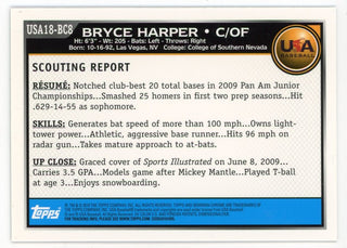 Bryce Harper 2010 Topps 1st Bowman Chrome Silver #USA18-BC8 Card