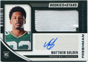 Matthew Golden 2025 Panini Rookies & Stars Freshman Orientation Patch/Autographed RC #FO-MGN 8/25