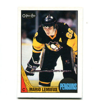 Mario Lemieux 1987 O-Pee-Chee NHL Record #15 Card