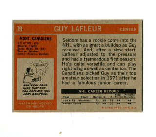 Guy Lafleur 1972-73 Topps Hockey #79 Card