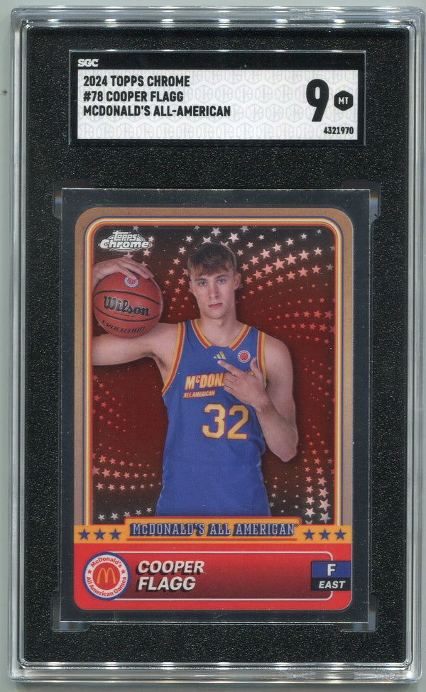 Cooper Flagg 2024 Topps Chrome McDonald's All-American RC #78 SGC Graded 9